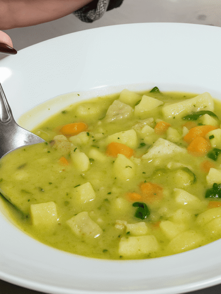 Deftige Erbsensuppe mit frischem Gemüse selber kochen