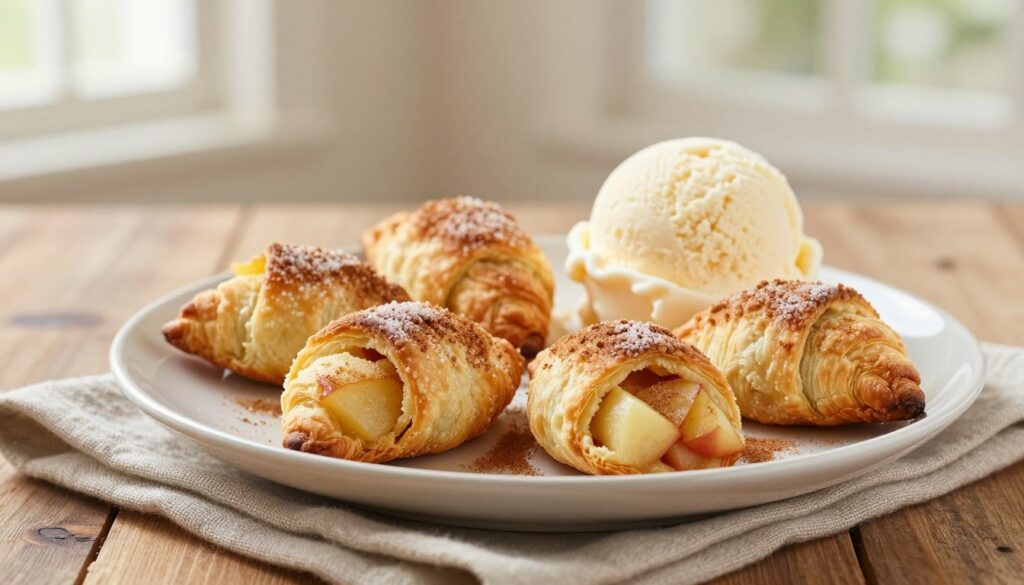 Mini-Apfeltaschen mit Zimt und Vanilleeis Mini-Apfeltaschen mit Zimt und Vanilleeis